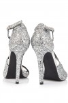 Sandale elegante cu platforma glitter argintiu