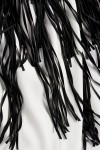 Rochie alba midi cu franjuri negre