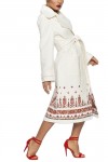 Palton alb broderie model traditional romanesc
