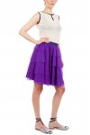 Fusta midi tulle mov