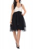 ROCHIE DE COCKTAIL ALB NEGRU ALICE