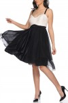 ROCHIE DE COCKTAIL ALB NEGRU ALICE