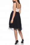 ROCHIE DE COCKTAIL ALB NEGRU ALICE