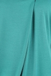 Bluza bumbac verde cu pliu asimetric