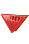 Geanta triunghi piele rosie cu bareta detasabila