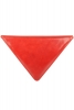 Geanta triunghi piele rosie cu bareta detasabila
