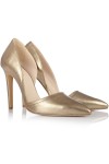 Pantofi stiletto piele bronz auriu